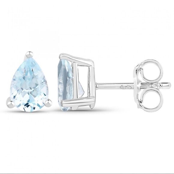 Brilliant Ladies Sterling Silver Topaz Designer Earrings - Picture 2 of 4